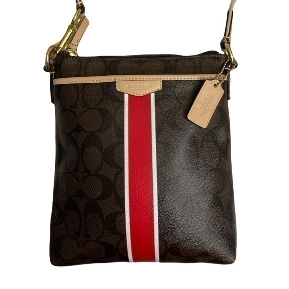 Coach signature brown black crossbody bag - Picture 1 of 11